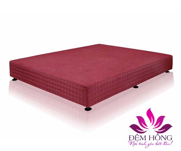Mẫu divan kệ giường màu đỏ vải gấm xốp chất lượng cao