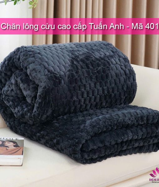 Chăn lông cừu Tuấn Anh màu Xanh Than