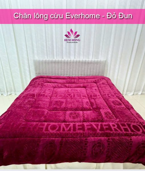 Chăn lông cừu Everhome màu Đỏ Đun