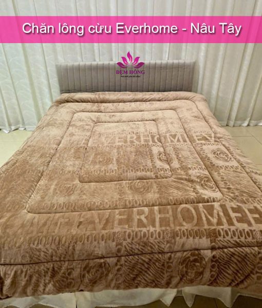 Chăn lông cừu Everhome màu Nâu Tây