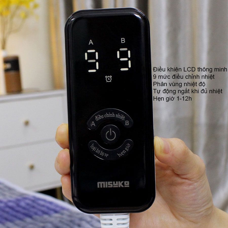 Bộ điều khiển LCD thông minh với 9 mức nhiệt, 12 mức hẹn giờ